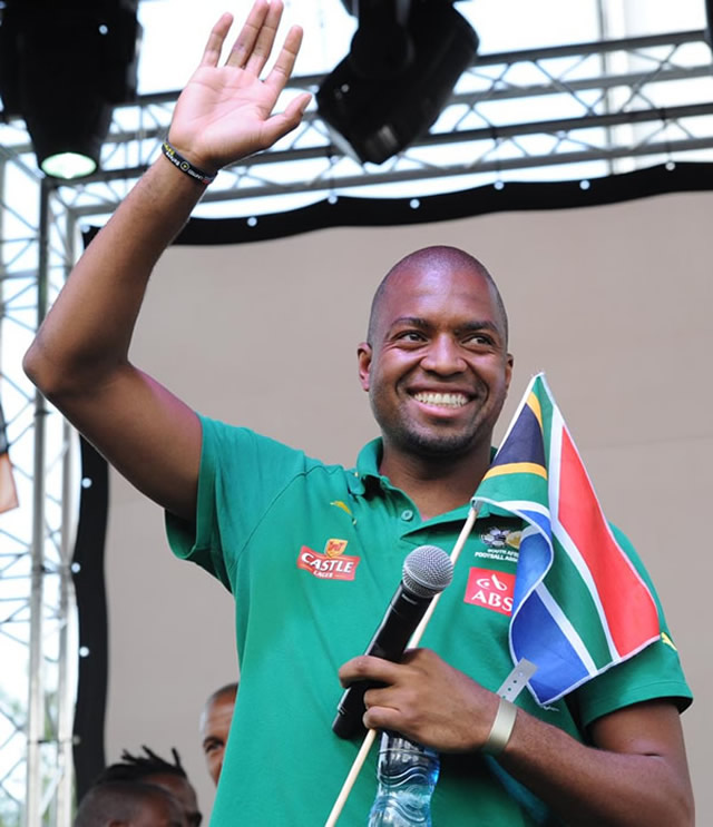 Bafana Bafana goalkeeper Itumeleng Khune during the Trophy Tour ahead of the 2013 Afcon tournament. Source: GCIS