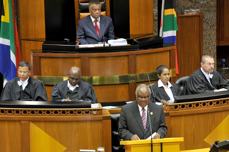 Namibian President Hifikepunye Pohamba addressing Parliament. Source: GCIS