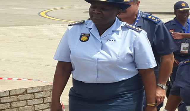  National Police Commissioner Riah Phiyega arrives at Mthatha Airport ahead of Madiba's funeral. Source: SAnews