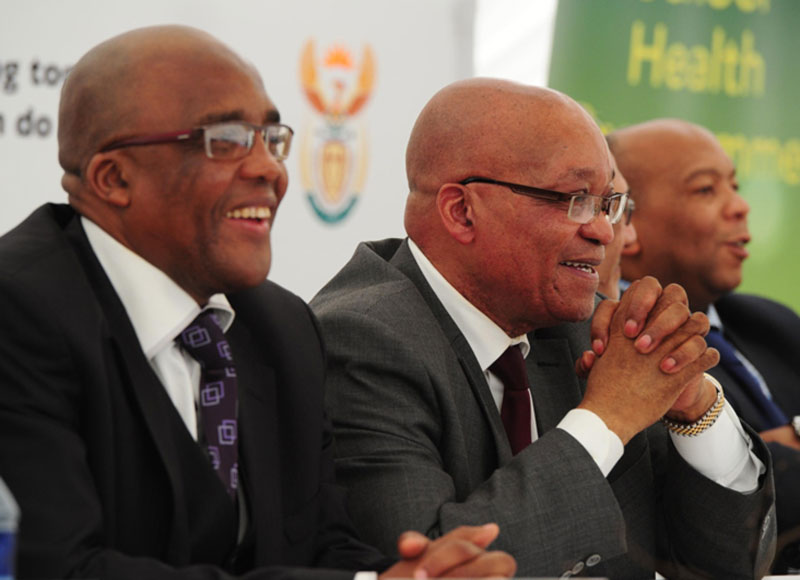 Health Minister Aaron Motsoaledi and President Jacob Zuma. Source: GCIS