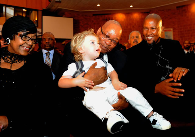 Winnie Madikizela-Mandela, President Zuma and Chief Mandla Mandela at Bryanston Methodist Church. Source: GCIS