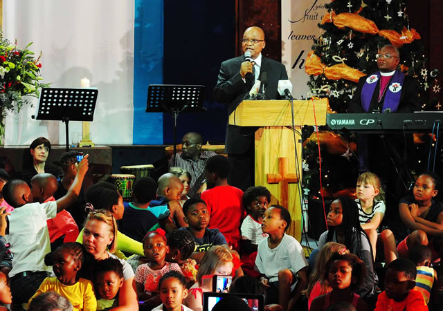 President at Bryanston Methodist Church at a prayer service for Madiba. Source: GCIS