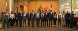 Mashatile and the South African delegation at Goldman Sachs in London, as part of his working visit to the UK.