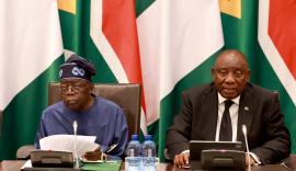 President Ramaphosa and Nigerian President Tinibu at the SA-Nigeria BNC.