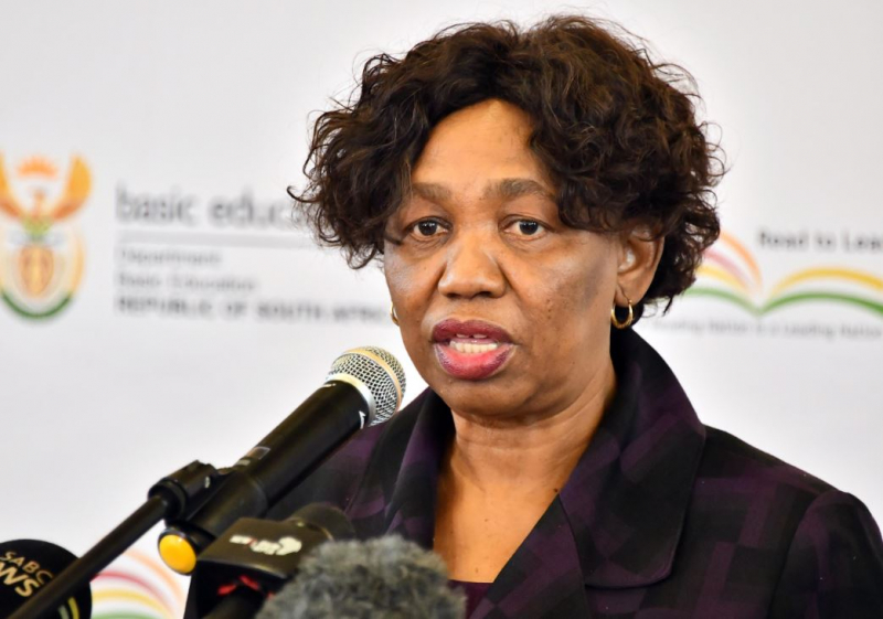 Minister of Basic Education Angie Motshekga briefs the media on level 1 restrictions.