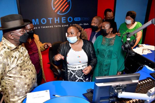 Deputy Minister in the Presidency, Thembi Siweya, at the Motheo FM community radio station launch.