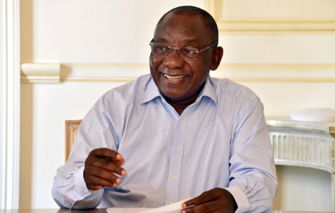 President Cyril Ramaphosa preparing his SONA 2018 speech at his official residence in Cape Town. 