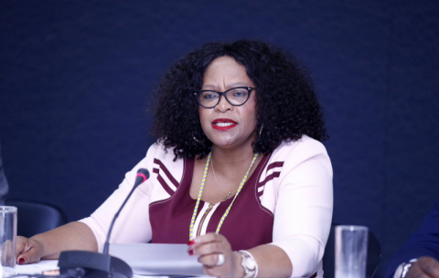 Communications Minister Nomvula Mokonyane at the fifth annual 5G Huddle.