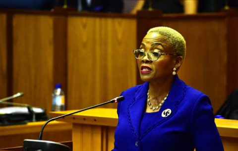 Communications Deputy Minister Pinky Kekana delivering the DOC\GCIS Budget vote in Parliament, Cape Town. 