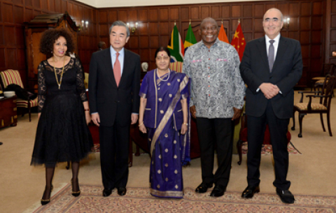 President Cyril Ramaphosa receiving courtesy call from the BRICS Foreign Ministers 