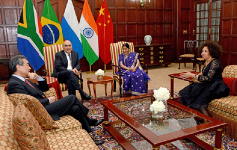 President Cyril Ramaphosa receiving courtesy call from the BRICS Foreign Ministers 