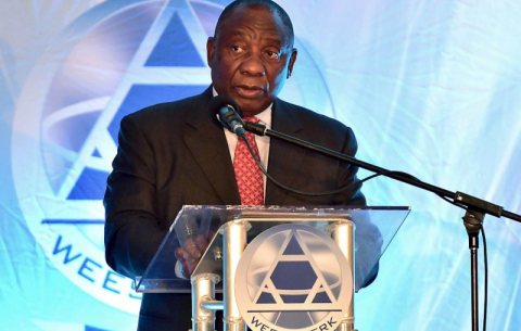 President Cyril Ramaphosa at the centenary celebration of the Afrikanerbond during their National General Meeting (Bondsraad) in Paarl in the Western Cape Province. GCIS