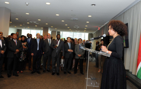 DIRCO Minister Lindiwe Sisulu hosting a reception on the occasion of South Africa's campaign to the UNSC Elections for the term 2019-2020. New York, USA. DIRCO