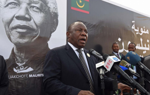 Presidents Ramaphosa at the inauguration of Nelson Mandela Avenue in Nouakchott, Mauritania.