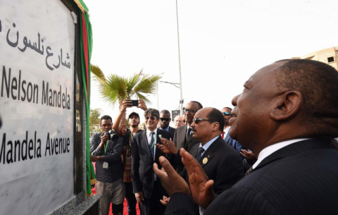 President Ramaphosa at the inauguration of Nelson Mandela Avenue in Nouakchott, Mauritania.