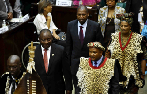 President Cyril Ramaphosa at the annual official Opening of the NHTL in the Old Assembly Chamber in Parliament, Cape Town.