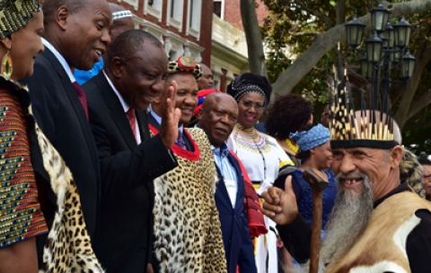 President Cyril Ramaphosa at the annual official Opening of the NHTL in the Old Assembly Chamber in Parliament, Cape Town.