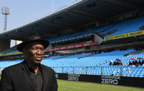 Police Minister Bheki Cele inspects Loftus Versfeld ahead of the 25 May inauguration.