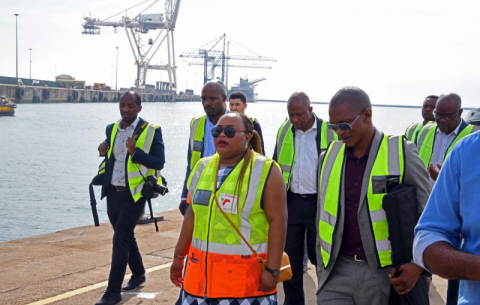 Monitoring and Evaluation Deputy Minister Thembi Siweya visits the Port of Ngqura.