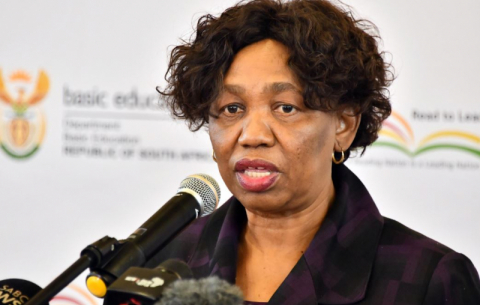 Minister of Basic Education Angie Motshekga briefs the media on level 1 restrictions.