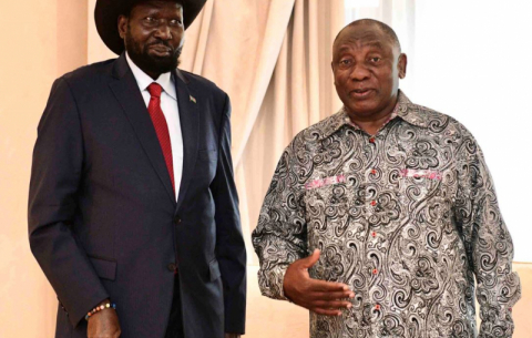 President Ramaphosa receives courtesy call from President Salva Kiir Myardit of South Sudan during his three-day working visit to SA.