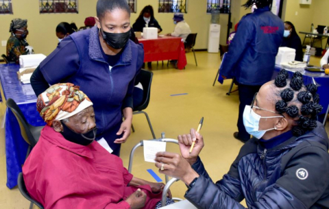 The Second day of vaccination for the elderly at Munsieville Care for the Aged in Krugersdorp, Gauteng.