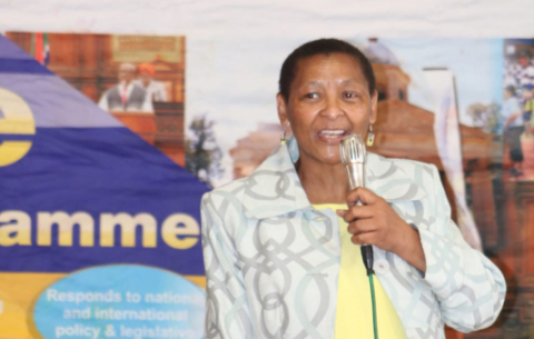 Free State Social Development MEC Mamiki Qabathe on a vaccination drive in Boikhuco Old Age Home.