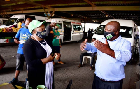 Deputy Minister in the Presidency, Thembi Siweya, on a Census 2022 activation in  Rusternburg.