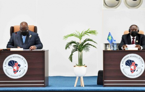 DRC President Felix Tshisekedi and President Ramaphosa at the 10th High-Level Meeting of the Peace, Security and Cooperation Framework for the DRC.