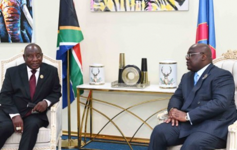 President Ramaphosa and DRC President Felix Tshisekedi at the 10th High-Level Meeting of the Peace, Security and Cooperation Framework for the DRC.