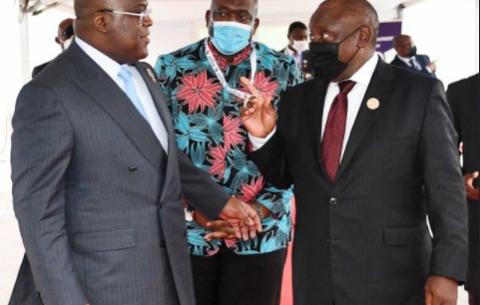 President Ramaphosa and DRC President Felix Tshisekedi at the 10th High-Level Meeting of the Peace, Security and Cooperation Framework for the DRC.