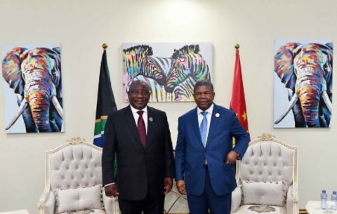 President Ramaphosa and Angolan President João Lourenço at the 10th High-Level Meeting of the Peace, Security and Cooperation Framework for the DRC.