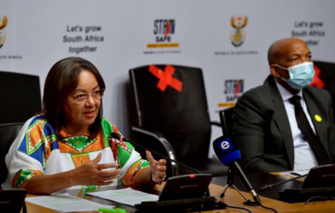 Minister Patricia de Lille and Dr. Kgosientsho Ramokgopa brief the media on various Infrastructure Investment Plan projects.