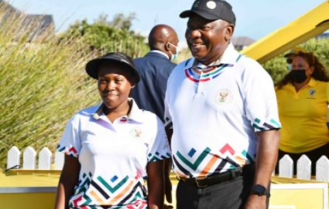 President Cyril Ramaphosa during the Presidential Golf Challenge at the Atlantic Beach Golf Club in Melkbosstrand.