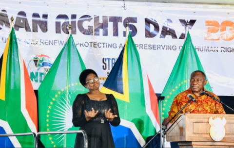 President Ramaphosa addresses the 2022 Human Rights Day commemoration.