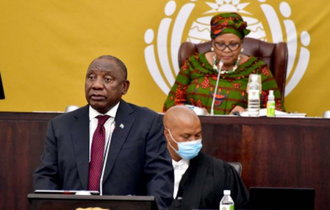 President Ramaphosa answers questions in the National Assembly.