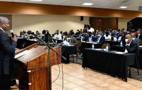 Deputy President David Mabuza, in his capacity as Chairperson of the Inter-Ministerial Task Team (IMTT) established to respond to issues raised by Traditional and Khoi-San Leaders, engaging in a dialogue with Traditional Leaders in Limpopo.