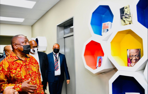 President Ramaphosa officially opens Reagile Community Library as part of Human Rights Day.