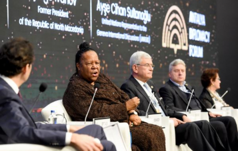 International Relations and Cooperation Minister Dr Naledi Pandor participates in the panel discussion “Revatalising Multilateralism: The United Nations and Beyond” in Antalya, Turkey. [Photo: DIRCO]