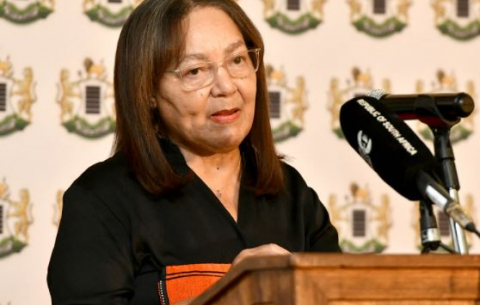 Public Works and Infrastructure Minister Patricia de Lille at the National House of Traditional and Khoi-San Leaders dialogue.