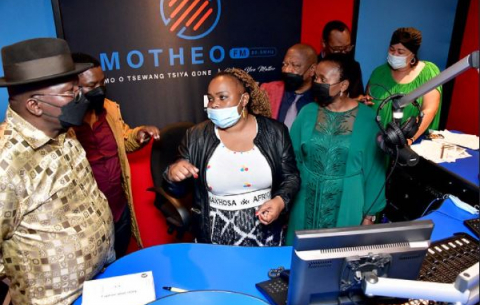 Deputy Minister in the Presidency, Thembi Siweya, at the Motheo FM community radio station launch.