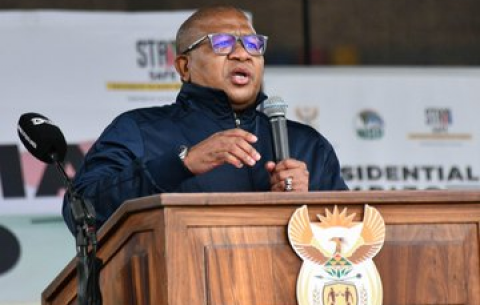 Transport Minister Fikile Mbalula at the Mangaung Presidential Imbizo.