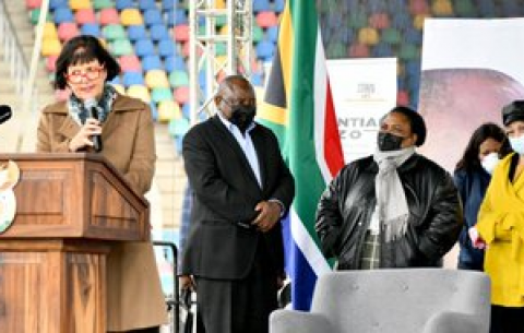 Environment Minister Barbara Creecy at the Mangaung Presidential Imbizo.