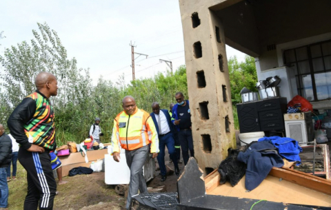 KZN Premier Sihle Zikalala visits a family in Georgedale, which has been devastated by the floods.