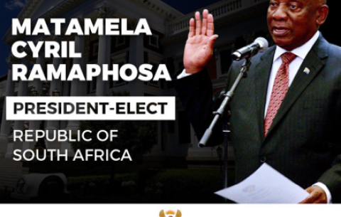 President-elect Cyril Ramaphosa to be sworn in as President after being elected by Members of the National Assembly.