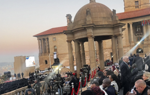 Guests at the Union Buildings ahead of the Presidential Inauguration.