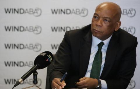 Electricity and Energy Minister Dr Kgosientsho Ramokgopa delivers the keynote address at the Windaba Conference, Cape Town, 3 October 2024.