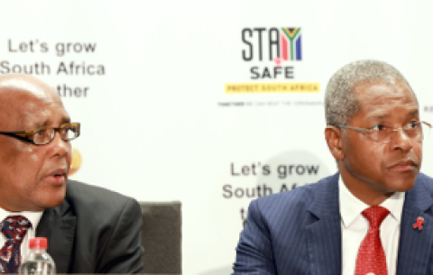 Ministers Aaron Motsoaledi and Minister Velenkosini Hlabisa leading the multidisciplinary teams in government responsible for the national response to instances of food borne illnesses and illicit trade, addressing the media briefing to outline government’s action plan to manage foodborne illnesses.