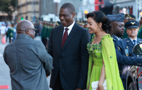 Deputy President Paul Mashatile, with his wife Humile Mashatile, at the 2025 SONA.